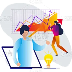 互联网场景扁平风矢量插画