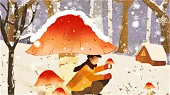 可爱大雪节气插画海报设计
