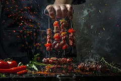 炭烤烧烤美食图片摄影图