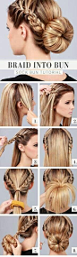 Bun and Braids….cute... Shows how to get it so easily!