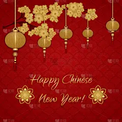 贺卡,手电筒,红色,灯笼,2019,黄金,樱桃,问候