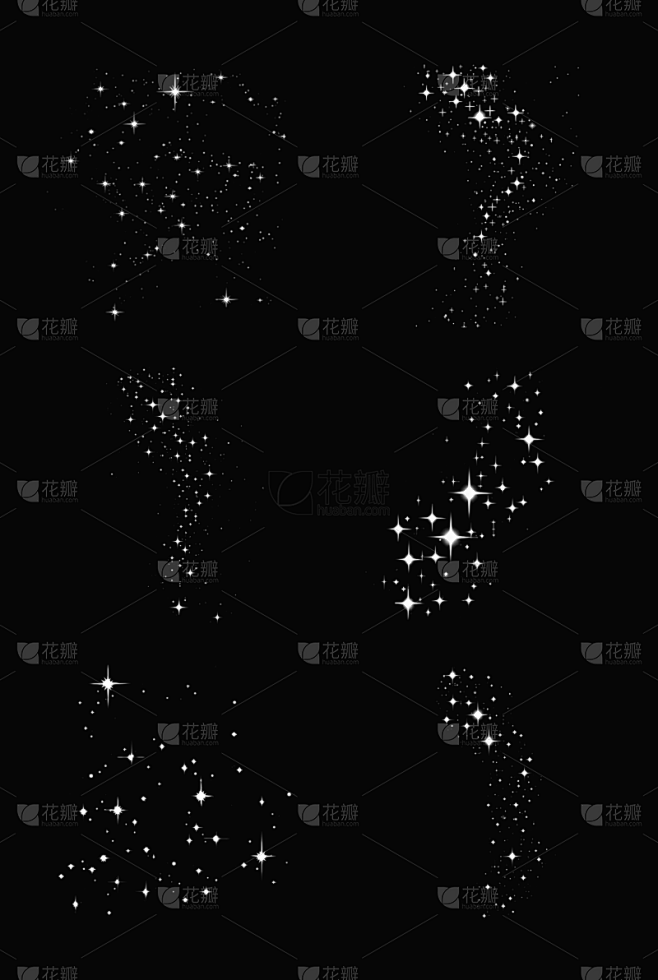 2309SC-素材组合-白色平面星星