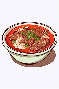 肉类食物养生羊肉汤美食插画