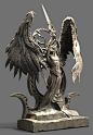 Victory, Cliff Schonewill : This model was actually the very first thing I started for revival on the day I started after completing another project. With no information and the people to ask gone for a while I was told to make a winged statue for a grave