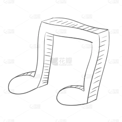 手绘音符元素装饰贴纸SVG3