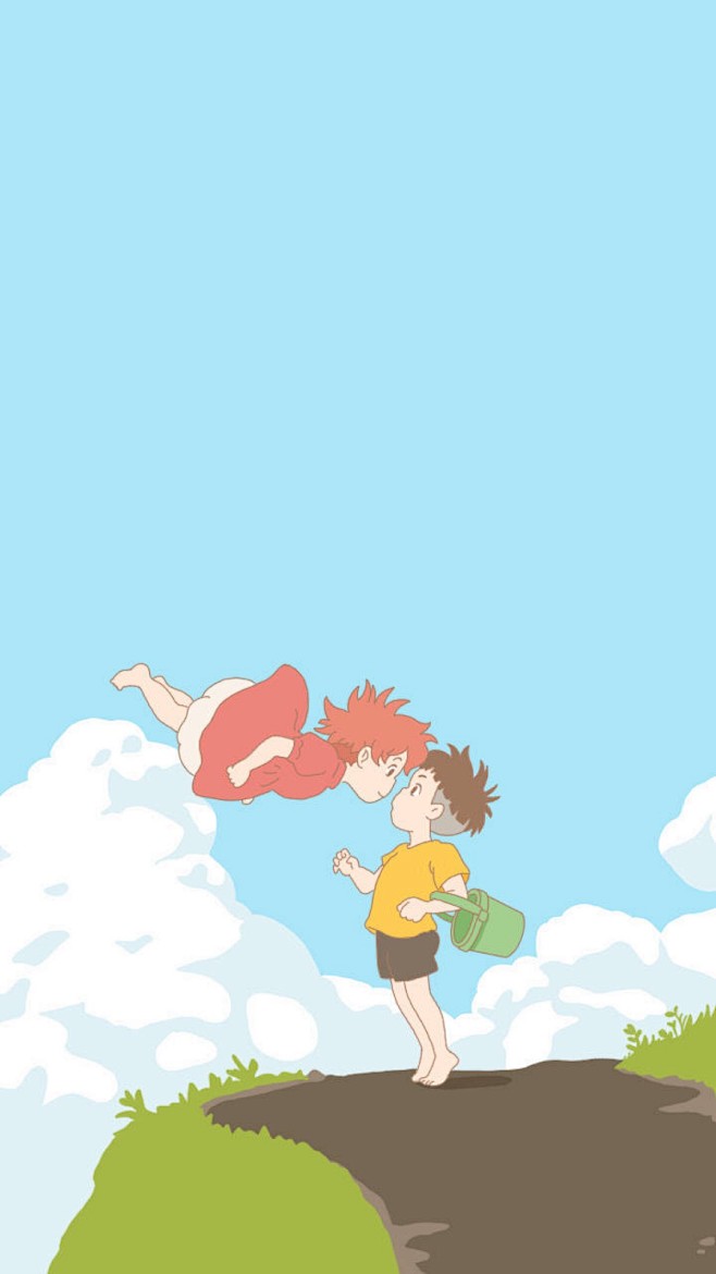 悬崖上的金鱼姬宫崎骏动漫插画漫画萌系水粉唯美头像壁纸情侣头像美景