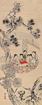 费丹旭——《仕女围棋》欣赏  |  
费丹旭(1802-1850)，清代画家。字子苕，号晓楼，别号环溪生、环渚生、三碑乡人、长房后裔，晚号偶翁，乌程(今浙江省湖州市吴兴区)人。以画仕女闻名，与改琦并称"改费"。他笔下的仕女形象秀美，用线松秀，设色轻淡，别有一种风貌。也能山水，取法王翚和恽寿平。