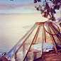 Glass teepee home in Big Sur. Designed by eco-architect, Mickey Muennig.