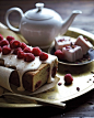 Iced Raspberry Loaf Cake — made with Greek yogurt and flax seed. Sounds delish. #赏味期限#