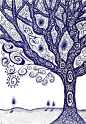 Tree doodle in biro by Stu-art-0o0: 