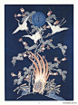 日本传统绘画「藍の華」筒描