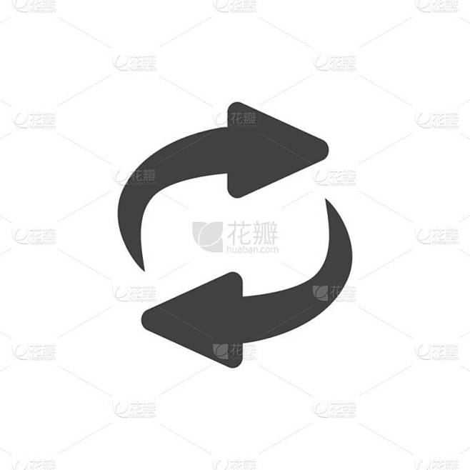 交换图标示例。翻过或翻过箭头。反转标志