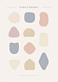 Simple pastel minimal badge collection vectors | premium image by rawpixel.com / wan