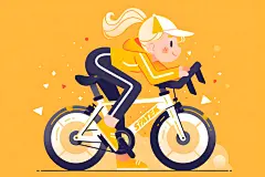动感单车运动健身人物插画