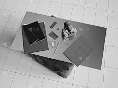 黑白图片,都市风光,绘画插图,三维图形,烙铁,办公用品,笔记本电脑,桌子,水平画幅,金融