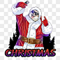 Santa Claus Element PNG Picture, Christmas Santa Claus Selfie Rock Punk Illustration Element, Selfie Clipart, Santa, Christmas PNG Image For Free Download