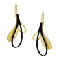 X2 Petal Earrings - Gold/ Black