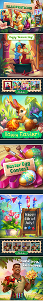 2D Easter egg Game Art owl studio rabbit