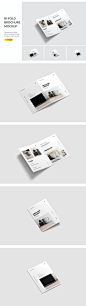 经典对折页设计个人工作室宣传画册模板 Bifold Brochure Mockup – 设计小咖