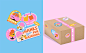 blue brand colorful cute graphic design  ice cream ILLUSTRATION  IP pink sweet