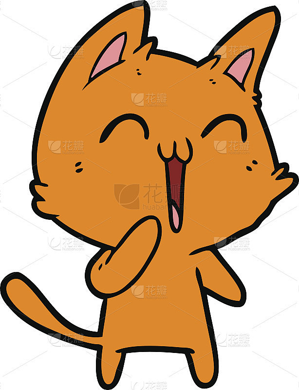 快乐的卡通猫叫