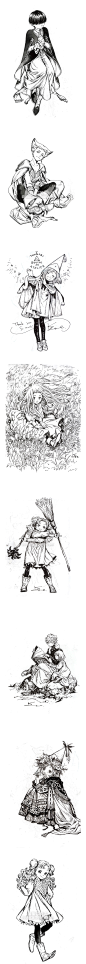 496 白浜鴎 幻想系角色造型设定 插画原画线稿手稿临摹美术素材-淘宝网