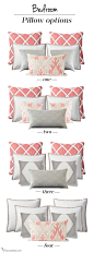 bedroom pillow options Colin would kill me for this many pillows but ahem who cares: 