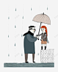 卡通下雨天气高清素材 下雨 天气 放学 淋雨 雨伞 元素 免抠png 设计图片 免费下载