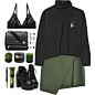 A fashion look from November 2015 featuring turtleneck tops, green skirt and black lace lingerie. Browse and shop related looks.