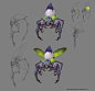 Terra Tick-Bud, Matias Tapia : Creature designs for a friend's game ( Whiteout studios- Unnamed project). Final up top, exploration on bottom.
