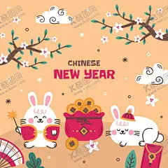 2023新年手绘可爱兔海报 【酷图网】卡通,手绘,可爱,新年,春节,节日,元旦,除夕,吉祥物,2023,兔子,迎新春,新年快乐,兔年大吉,兔年吉祥,兔年背景,兔年素材,兔年晚会,兔年挂历,兔年台历,兔年贺卡,兔年宣传单,晚会背景,元宵节,开门红,兔子剪影,拜年,红包,元宝,发财,财神,剪纸,灯笼,鱼,云,桔子
