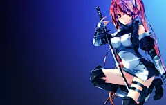 Katana Girl拿武士刀的动漫少女4K壁纸