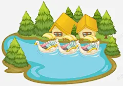 卡通房子高清素材 页面网页 平面电商 创意素材 png素材