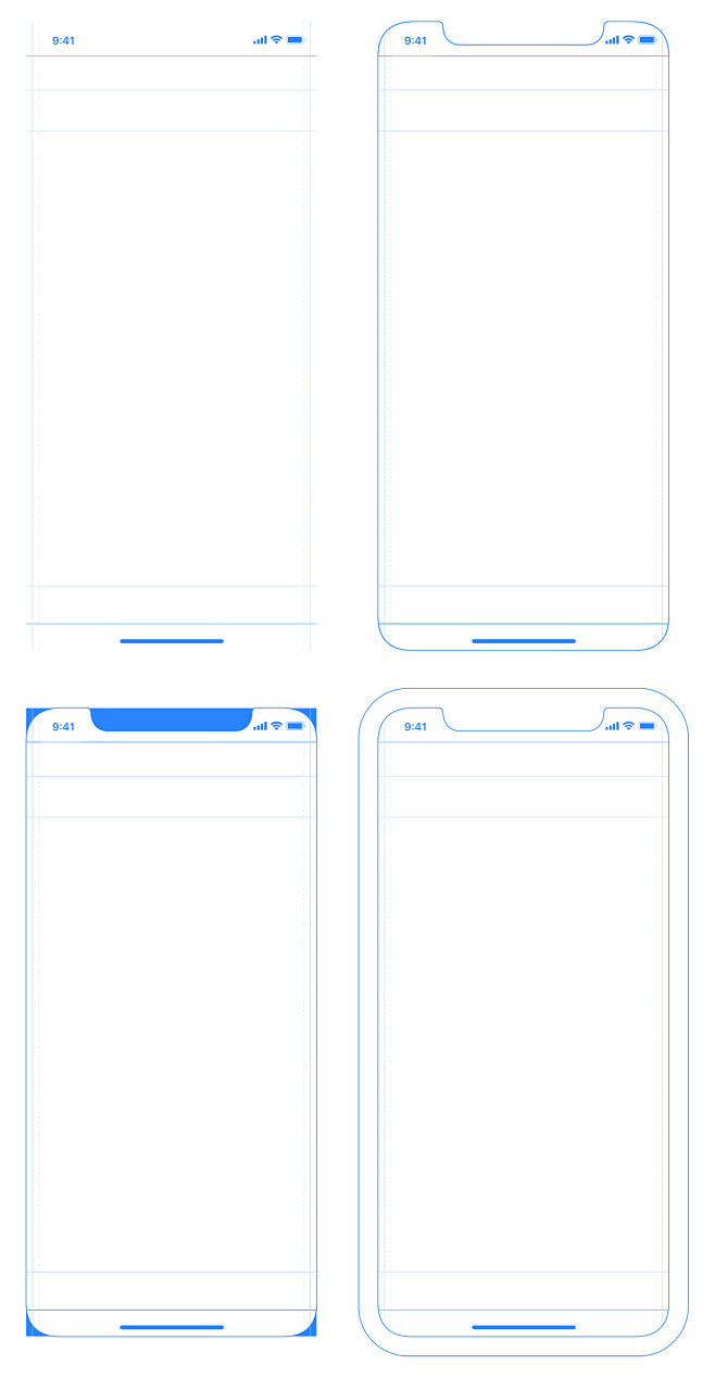 iPhone X 界面规范模板 - 线框...