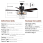 APBEAMLighting Industrial Caged Ceiling Fan Light with Remote Control 52 Inch Vintage Ceiling Fan Light Farmhouse Black Retro Indoor Fandelier with 5 Reversible Wood Blades for Living Room Bedroom - Amazon.com