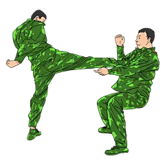 卡通手绘迷彩服军人PNG素材