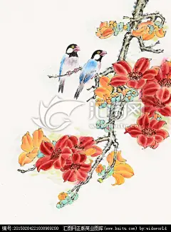 原创 国画 十里红香