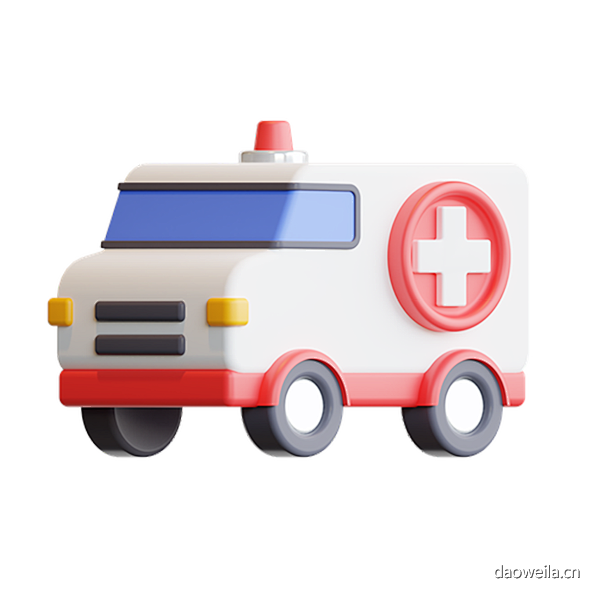 救护车车医院紧急车辆3D图标 @到位啦U...