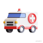 救护车车医院紧急车辆3D图标 @到位啦UI素材 3D图标模型