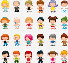 手绘卡通人物矢量图ai免抠素材_新图网 https://ixintu.com 人物 儿童 卡通 可爱 手绘 矢量图