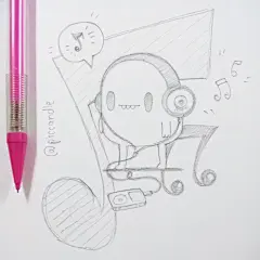 萌系黑白插画