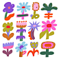 This may contain: a bunch of flowers that are on top of each other in different shapes and sizes