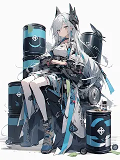AI卡通动漫人物插画素材 游戏立绘原画 二次元角色设计 临摹图-淘宝网