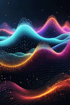 流体渐变未来感脉冲波科技背景图