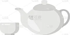 宜兴茶壶概念矢量彩色图标设计，中国传统文化符号在白色背景，农历牛年2021标志，中国旅游指南股票
