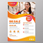 Free vector sales a5 flyer with photo template