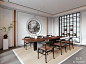 新中式茶室3D模型下载【ID:1114449627】_知末3d模型网