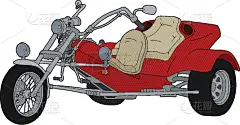 红色,三轮车,拥挤的,白色,矢量,铬合金,路,图像,座位,运输