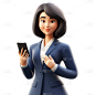 通用软3D立体银行保险销售公司白领金融人物贴纸