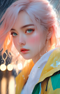 00659-4040103280-1girl,fair_skin,heterochromia,Wet hair,Light colored hair,absurdres,incredibly absurdres,photo_(medium),depth_of_field,blurry,ni